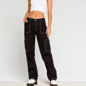 BDG Black Skater Pants with Pink Contrast Stitching XXS